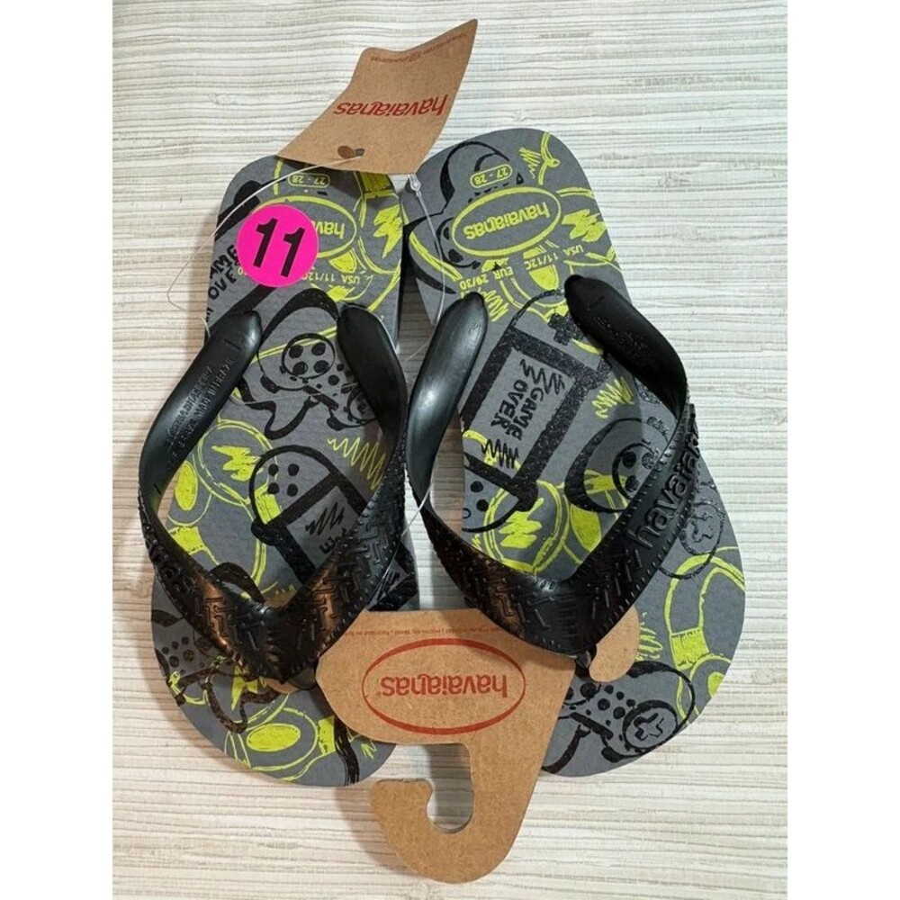 New havaianas kids 11 gamer flip flops
